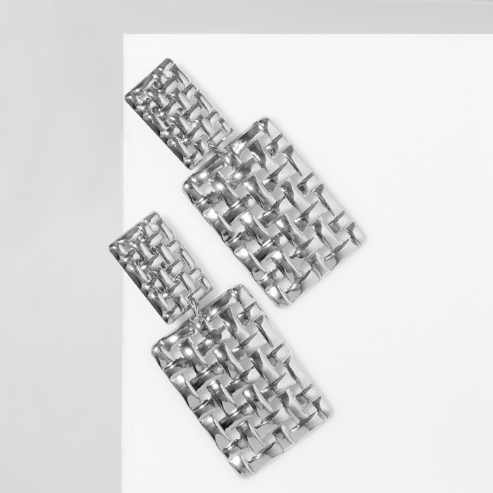 Клипсы &laquo;Лёгкость&raquo; плетёнка, цвет серебро