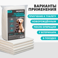 Пелёнки одноразовые с суперабсорбентом для животных, 60 х 40 см, 5 шт