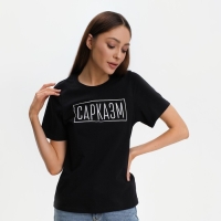 Футболка женская KAFTAN "Сарказм", р-р 44-46, цвет черный