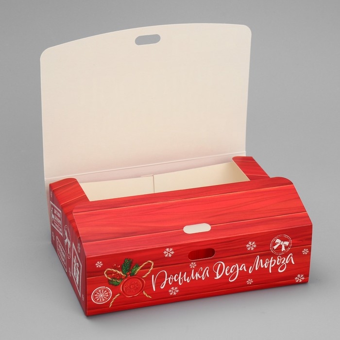 Коробка подарочная новогодняя складная «Новогодняя посылка», 16.5 х 12.5 х 5 см, БЕЗ ЛЕНТЫ, Новый год Коробка подарочная новогодняя складная «Новогодняя посылка», 16.5 х 12.5 х 5 см, БЕЗ ЛЕНТЫ, Новый год