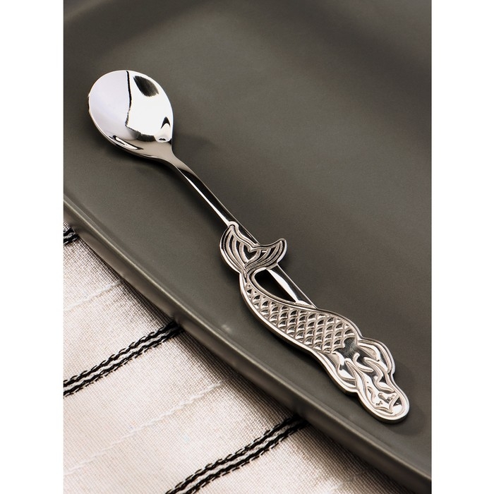 Ложка десертная из нержавеющей стали Magistro &laquo;Русалочка&raquo;, длина 16 см, цвет серебряный