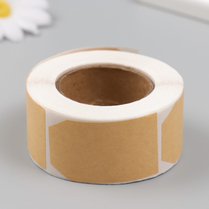 Наклейка бумага Наклейка бумага "Крафт. Бирка" 3х5 см 300 шт в рулоне