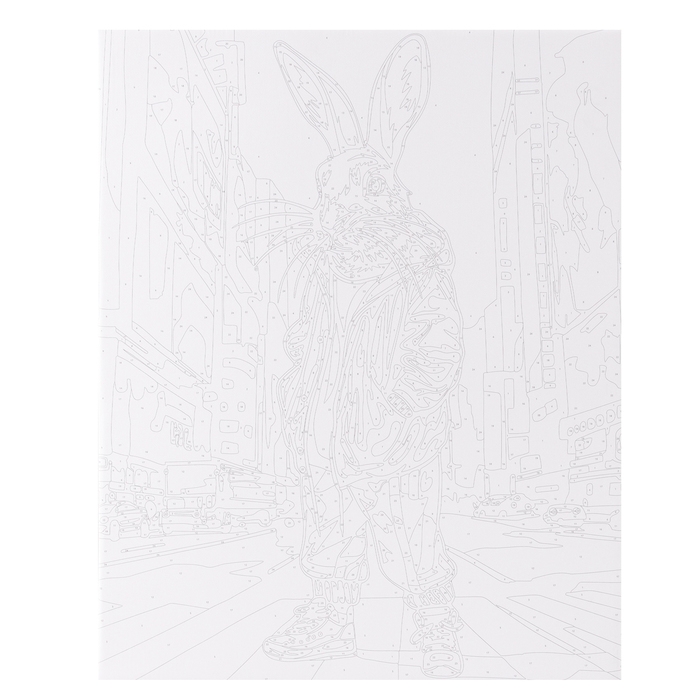 Картина по номерам на холсте с подрамником «Кролик в городе», 40 х 50 см Картина по номерам на холсте с подрамником «Кролик в городе», 40 х 50 см