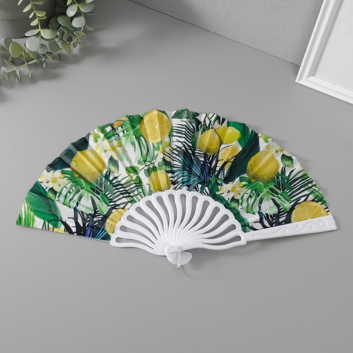 Веер пластик, текстиль  Веер пластик, текстиль "Летнее настроение" МИКС 23 см