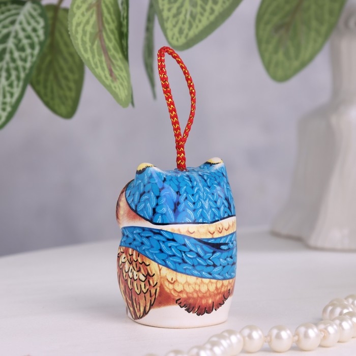 Сувенир Сувенир "Сова в синем шарфике", керамика