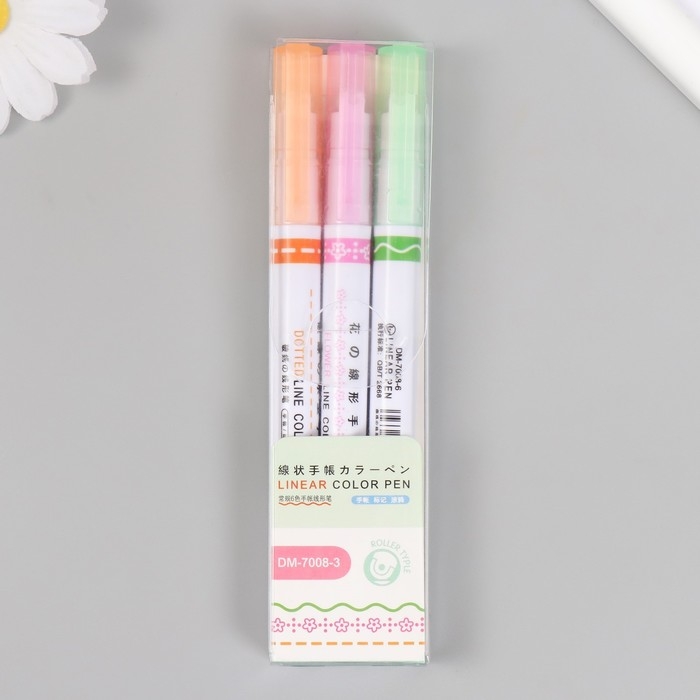 Ручка-печать роликовая для творчества "3 рисунка" набор 3 шт 13 см