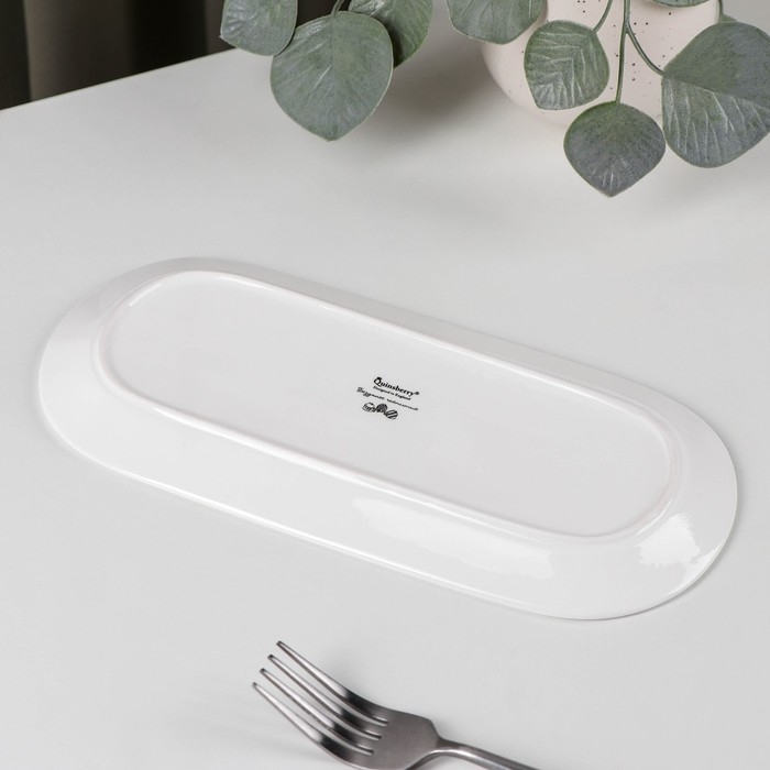 Блюдо овальное фарфоровое «Безумное чаепитие», 25×11,5 см