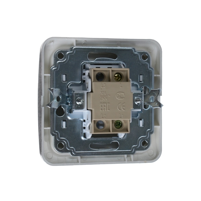 Выключатель Luazon Lighting "Орион", 10 А, 1 клавиша, скрытый, серебристый