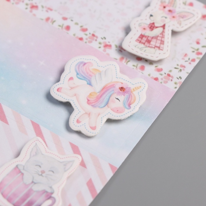 Наклейка с объёмным элементом Наклейка с объёмным элементом "Для девчонок" 7х15,2 см