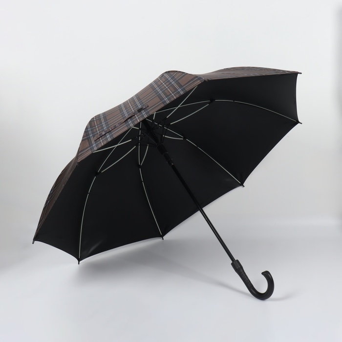 Зонт - трость полуавтоматический «Клетка», эпонж, 8 спиц, R = 58/70 см, D = 140 см, рисунок МИКС Зонт - трость полуавтоматический «Клетка», эпонж, 8 спиц, R = 58/70 см, D = 140 см, рисунок МИКС