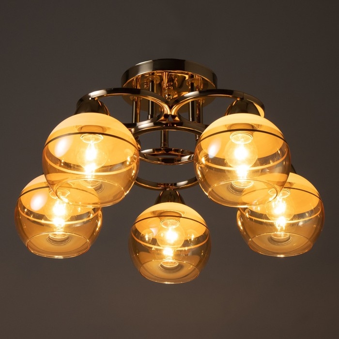 Люстра Люстра "Айрис" 5хЕ27 40Вт золото 47х47х23 см BayerLux