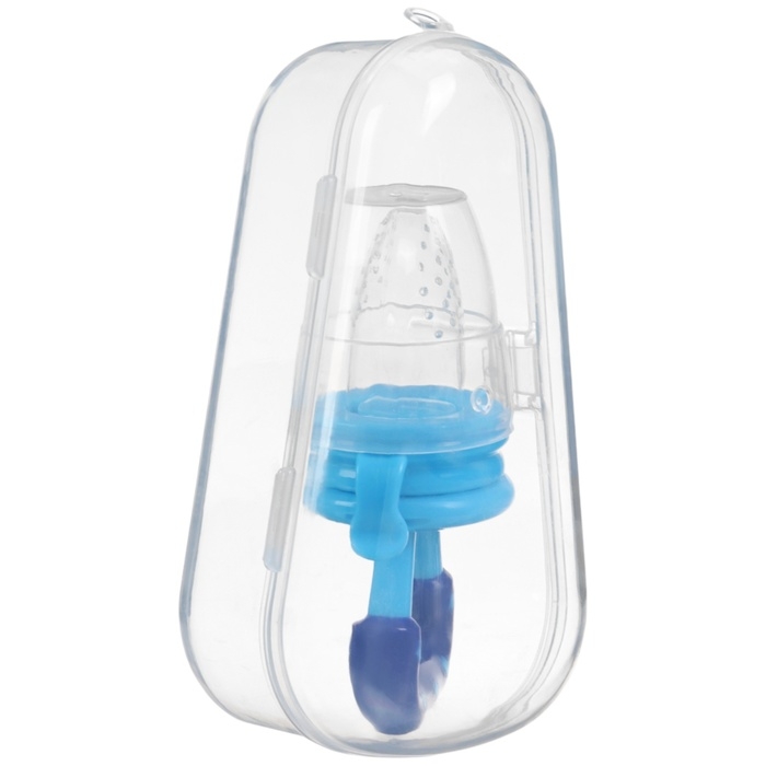 Ниблер для прикорма, с силиконовой сеточкой, в контейнере, цвет голубой Ниблер для прикорма, с силиконовой сеточкой, в контейнере, цвет голубой