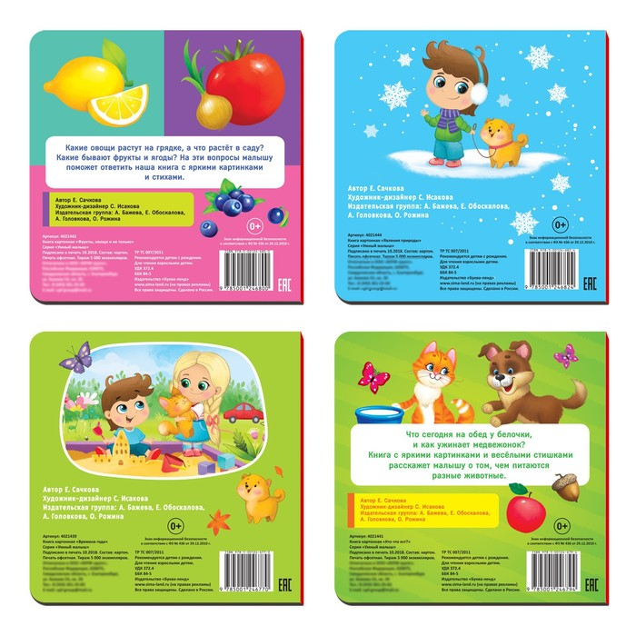 Книги картонные набор «Знакомимся с окружающим миром», 4 шт. по 10 стр. Книги картонные набор «Знакомимся с окружающим миром», 4 шт. по 10 стр.