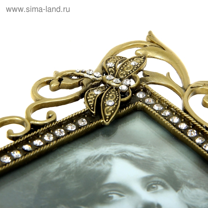 Фоторамка металл Фоторамка металл "Бабочки и стрекозы" стразы 10х15 см