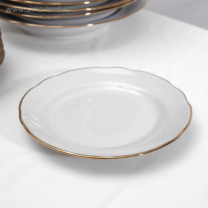 Набор тарелок с золотой отводкой, 24 шт Набор тарелок с золотой отводкой, 24 шт