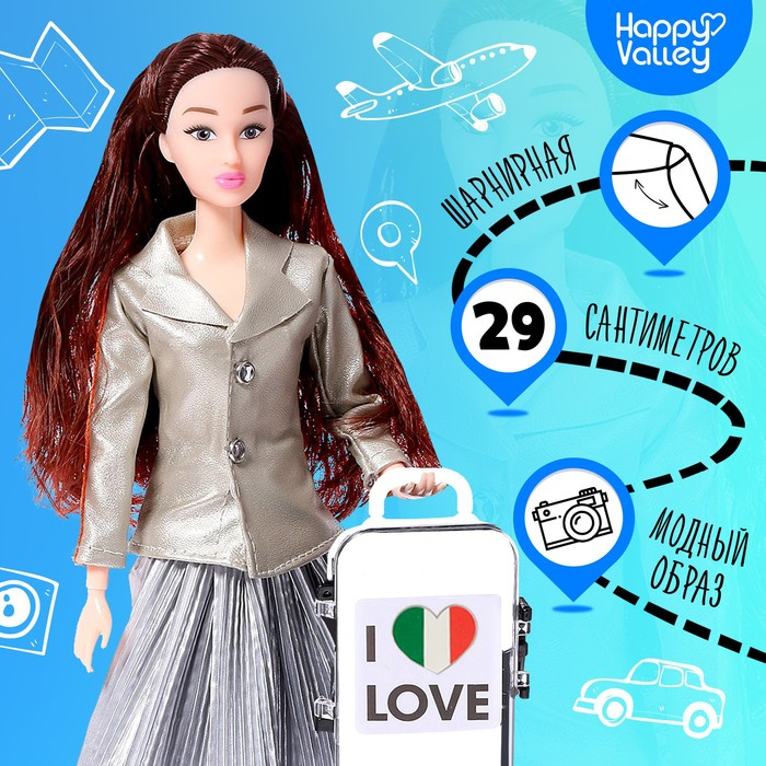 Кукла-модель шарнирная «Барбара в Милане» с аксессуарами, серия Вокруг света Кукла-модель шарнирная «Барбара в Милане» с аксессуарами, серия Вокруг света