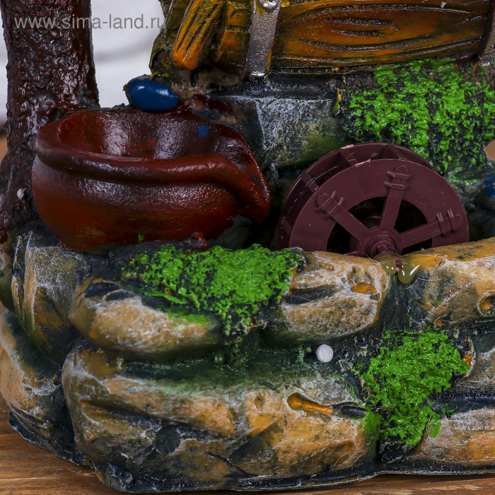 Фонтан "Ручей из бочонка" 10х14х18 см (с подсветкой)