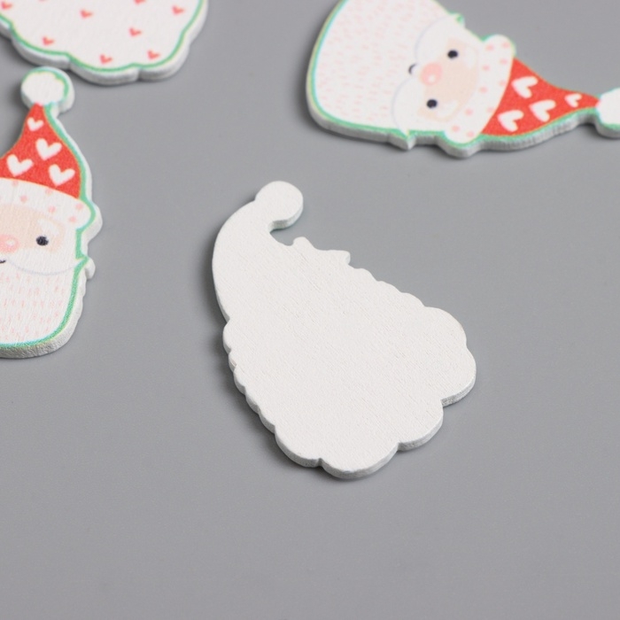 Декор для творчества дерево Декор для творчества дерево "Дедушки Морозы" набор 10 шт 2,8х1,9 см