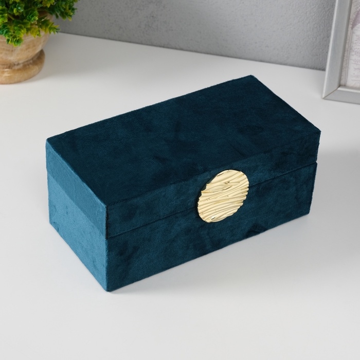 Шкатулка текстиль Шкатулка текстиль "Море" бирюзовая 10х20х9 см