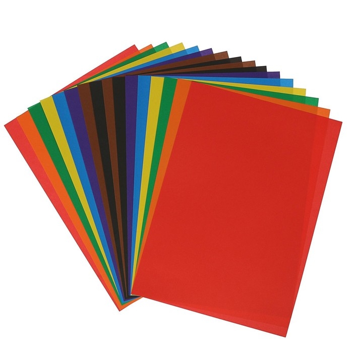 Бумага цветная А4, 16 листов 8 цветов  Бумага цветная А4, 16 листов 8 цветов "Луч", офсет 70 г/м2