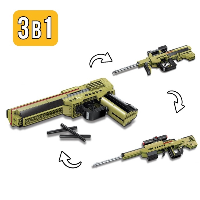 Конструктор Безграничные Идеи «Пистолет», 3 в 1, 232 детали Конструктор Безграничные Идеи «Пистолет», 3 в 1, 232 детали