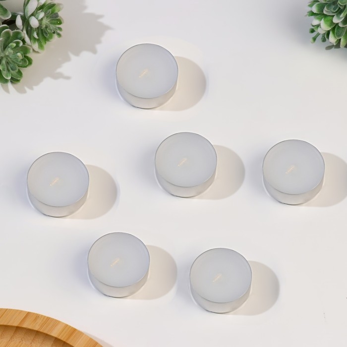 Набор свечей чайных ароматизированных Набор свечей чайных ароматизированных "Лен и кашемир", 6 шт, 12 гр