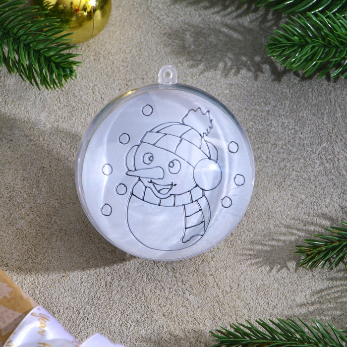 Ёлочное украшение под раскраску «Снеговичок» размер: 8 см; 2 шт., кисть Ёлочное украшение под раскраску «Снеговичок» размер: 8 см; 2 шт., кисть