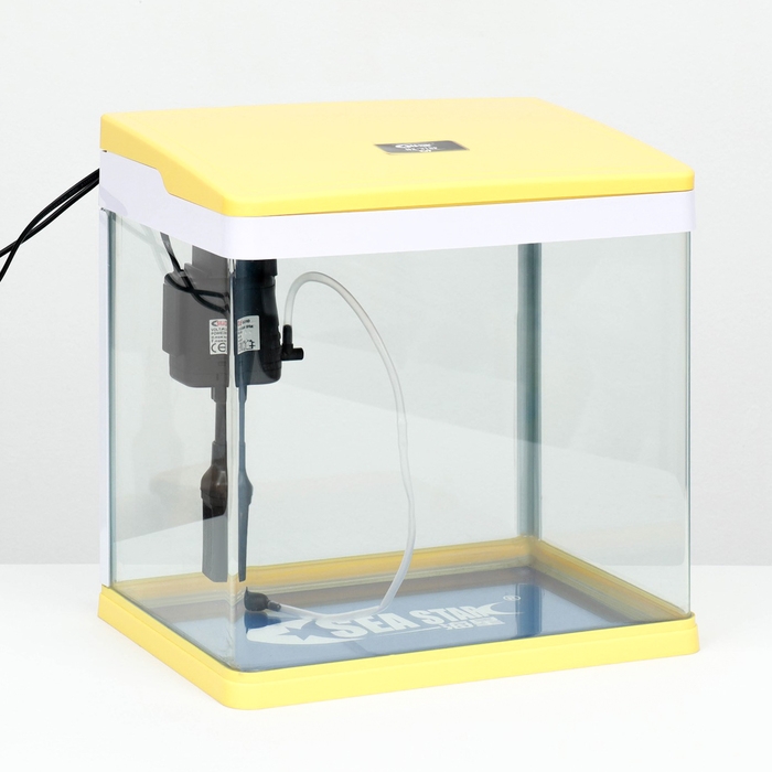 Аквариум SeaStar HX-318F в комплекте: LED-лампа 7 режимов, фильтр, 18 л, желтый Аквариум SeaStar HX-318F в комплекте: LED-лампа 7 режимов, фильтр, 18 л, желтый