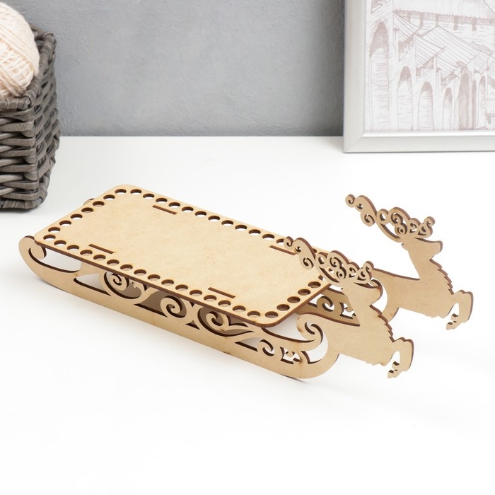 Заготовка для вязания Заготовка для вязания "Сани. Вид 1" набор 3 детали, донышко 20х10 см