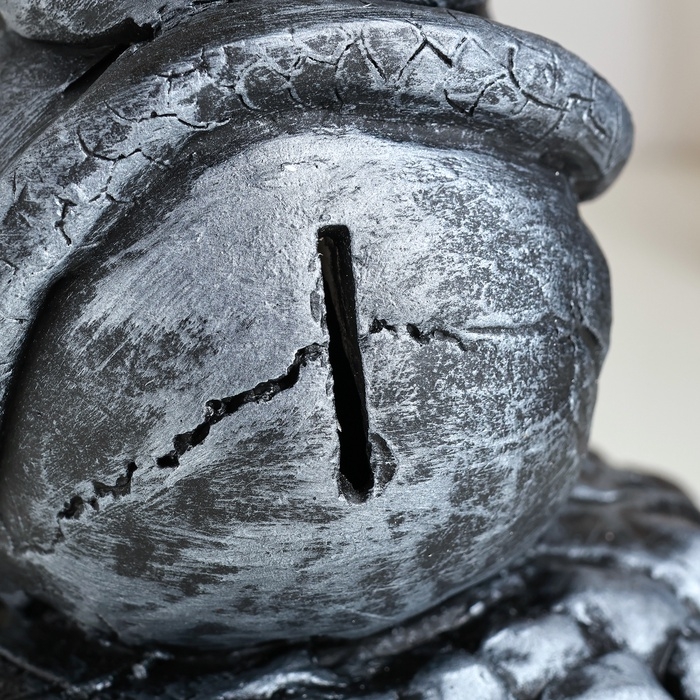 Новый год. Символ 2025. Копилка Новый год. Символ 2025. Копилка "Змея в черепе" 15х15х18см, серебро