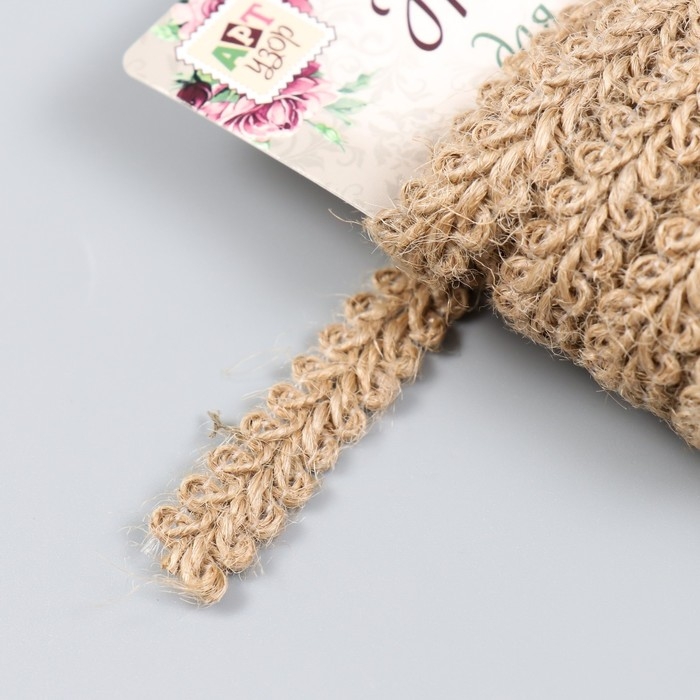 Тесьма декоративная для творчества  Тесьма декоративная для творчества "Джут петельки" длина 4,5 м ширина 1 см