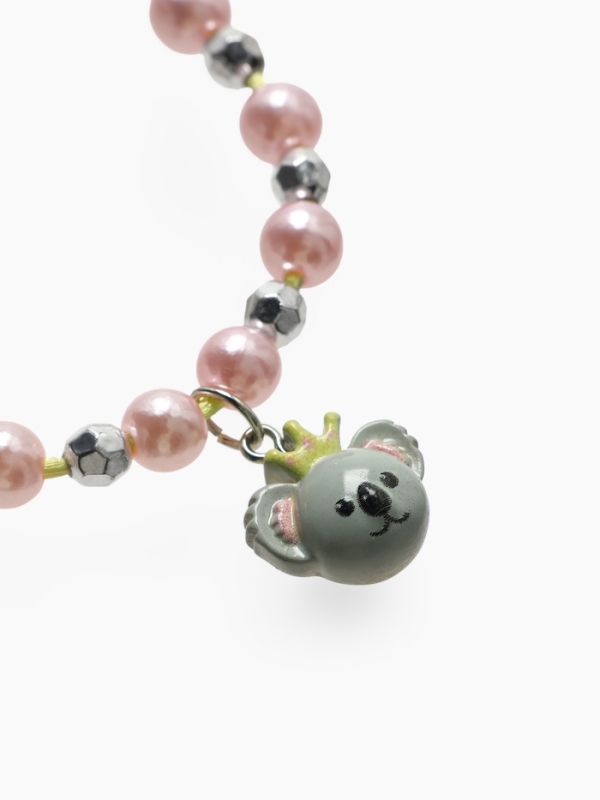 Браслет детский "Выбражулька" на затяжке, коала с бусинами, цветной