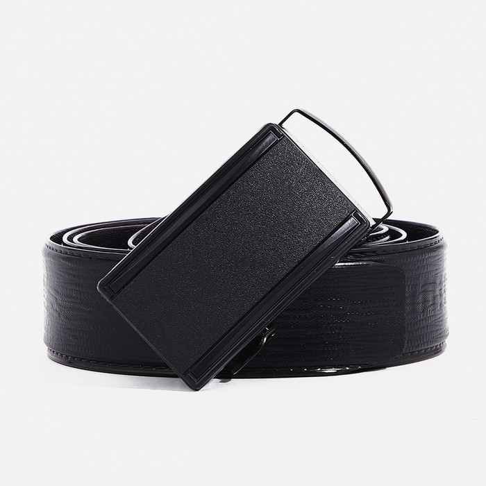 Ремень мужской, ширина 3,5 см, пряжка автомат, цвет чёрный Ремень мужской, ширина 3,5 см, пряжка автомат, цвет чёрный