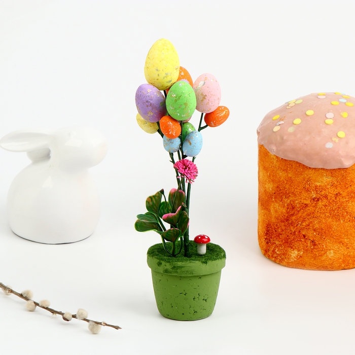 Декор пасхальный &laquo;Яйца в горшочке&raquo; 8 &times; 8 &times; 28 см