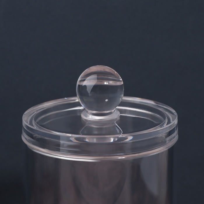 Органайзер для ватных палочек и дисков, с крышкой, 3 секции, 29 &times; 7 &times; 7см, в картонной коробке, цвет прозрачный