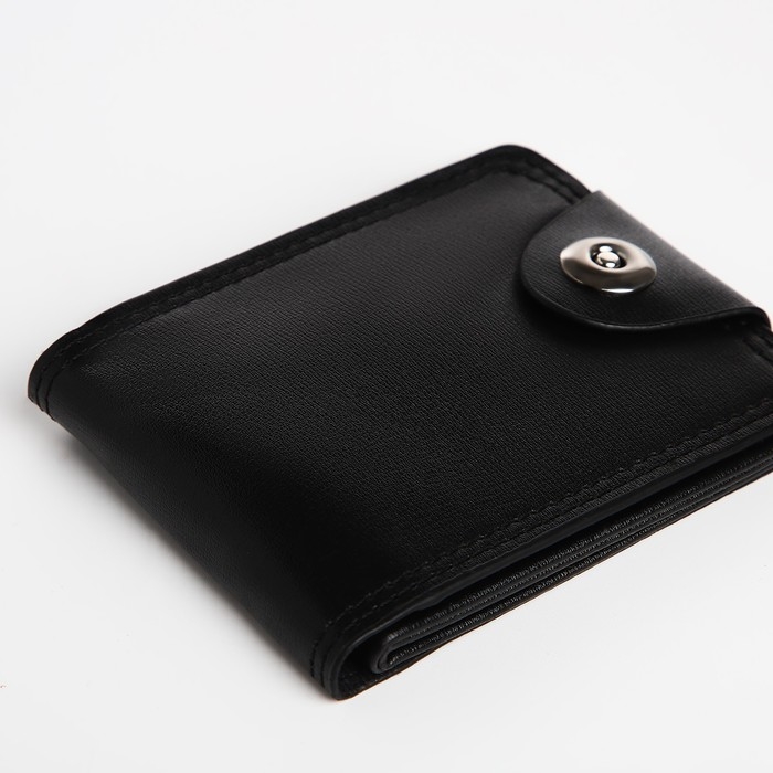 Портмоне мужское на магните, отдел для купюр, для карт, для монет, цвет чёрный Портмоне мужское на магните, отдел для купюр, для карт, для монет, цвет чёрный