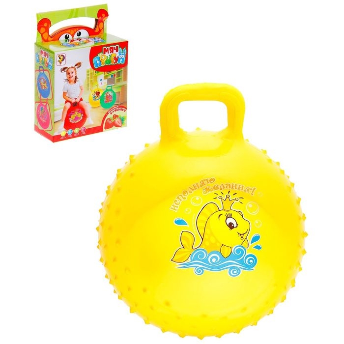 Мяч-прыгун с ручкой «Сказочные истории», массажный, d=45 cм, 350 г, цвета МИКС Мяч-прыгун с ручкой «Сказочные истории», массажный, d=45 cм, 350 г, цвета МИКС