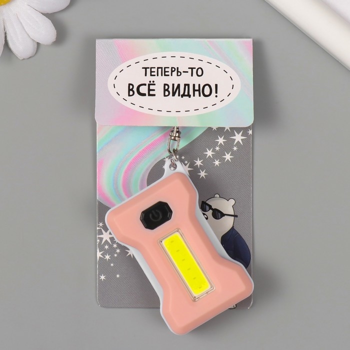 Фонарик свет на кольце Фонарик свет на кольце "Нежно-розовый" светит, мигает, АААх2 шт 3,7х5,2х1,5 см