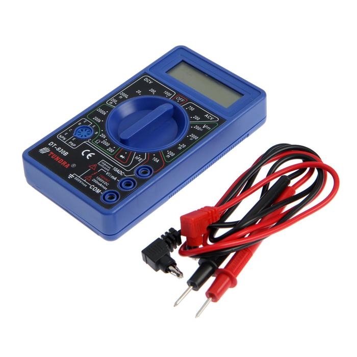 Мультиметр ТУНДРА, DT-830B, ACV/DCV, DCA, 200-2МΩ Мультиметр ТУНДРА, DT-830B, ACV/DCV, DCA, 200-2МΩ