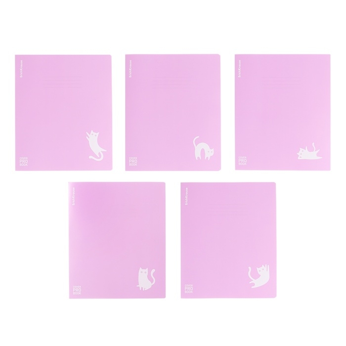 Тетрадь 48 листов в клетку ErichKrause Тетрадь 48 листов в клетку ErichKrause "CoverProBook Brave cats", пластиковая обложка с тиснением, шелкография, блок офсет 100% белизны, микс