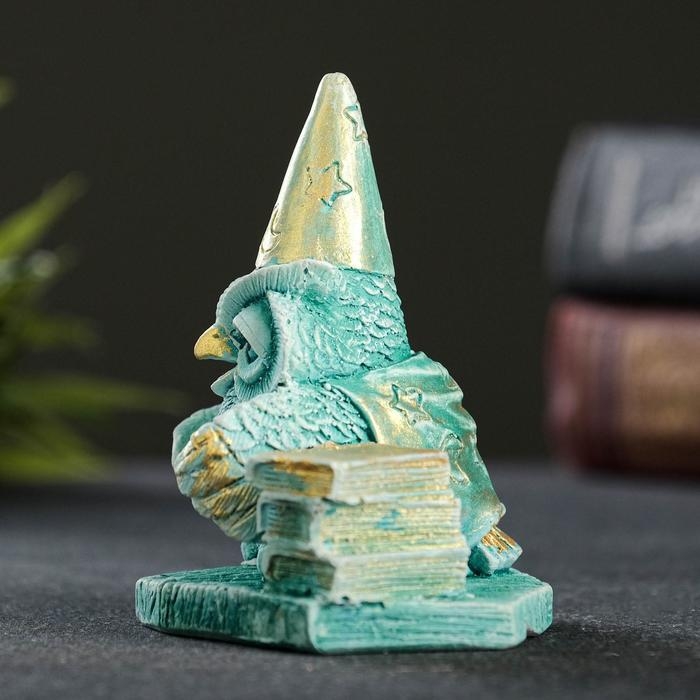 Фигура Фигура "Сова библиотекарь" изумрудная 9х7х6см