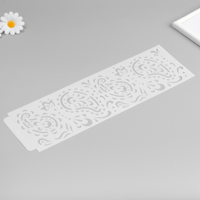 Трафарет бордюрный пластик Трафарет бордюрный пластик "Восточные огурцы" 40х12 см