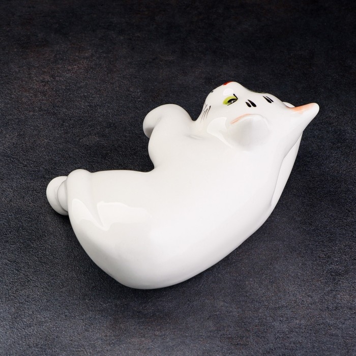 Статуэтка фарфоровая Статуэтка фарфоровая "Кот Васька белый", 17 см