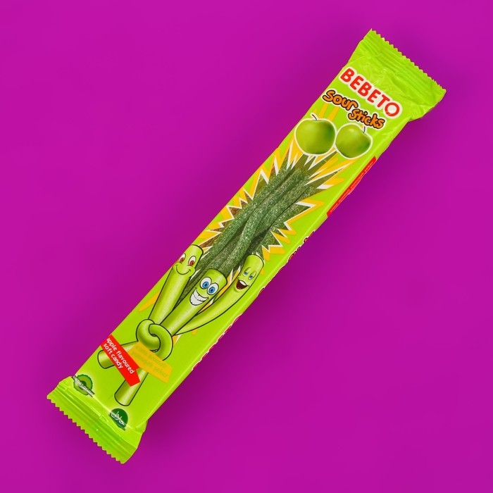 Жевательный мармелад BEBETO SOUR STICKS, со вкусом яблока, 30 г Жевательный мармелад BEBETO SOUR STICKS, со вкусом яблока, 30 г