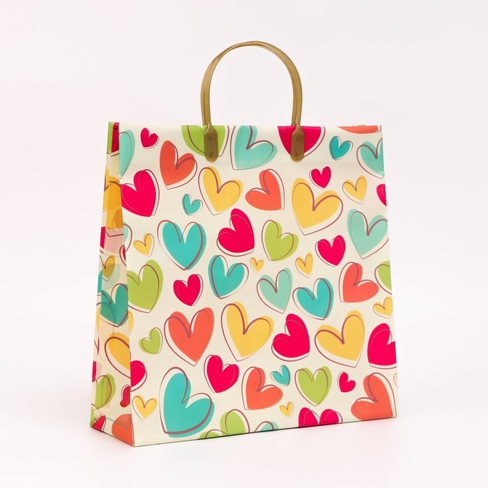 Пакет  Пакет "Сердца", мягкий пластик,   30 x 30 см, 120 мкм