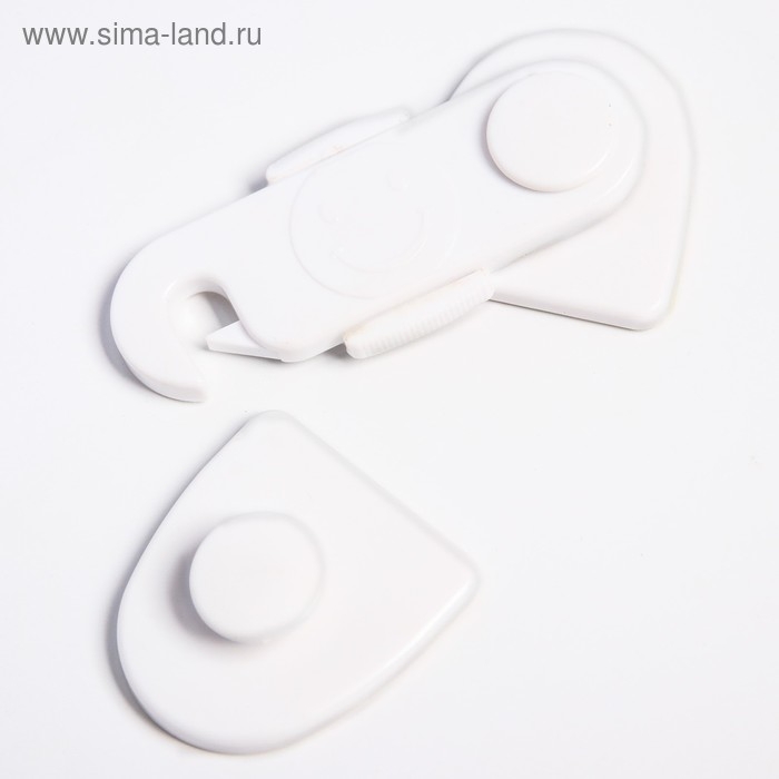 Блокиратор для дверей и ящиков, цвет белый, 11,5х5 см, Крошка Я Блокиратор для дверей и ящиков, цвет белый, 11,5х5 см, Крошка Я