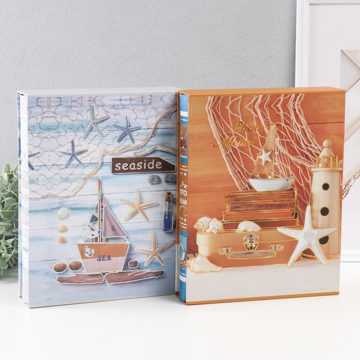 Фотоальбом 200 фото 13х18 см  Фотоальбом 200 фото 13х18 см "Морское приключение" МИКС в коробке 5,5х23х29,5 см