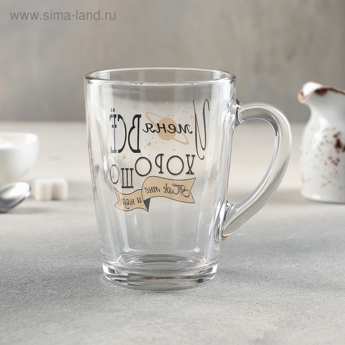 Кружка стеклянная «Пожелания», 300 мл, рисунок МИКС Кружка стеклянная «Пожелания», 300 мл, рисунок МИКС