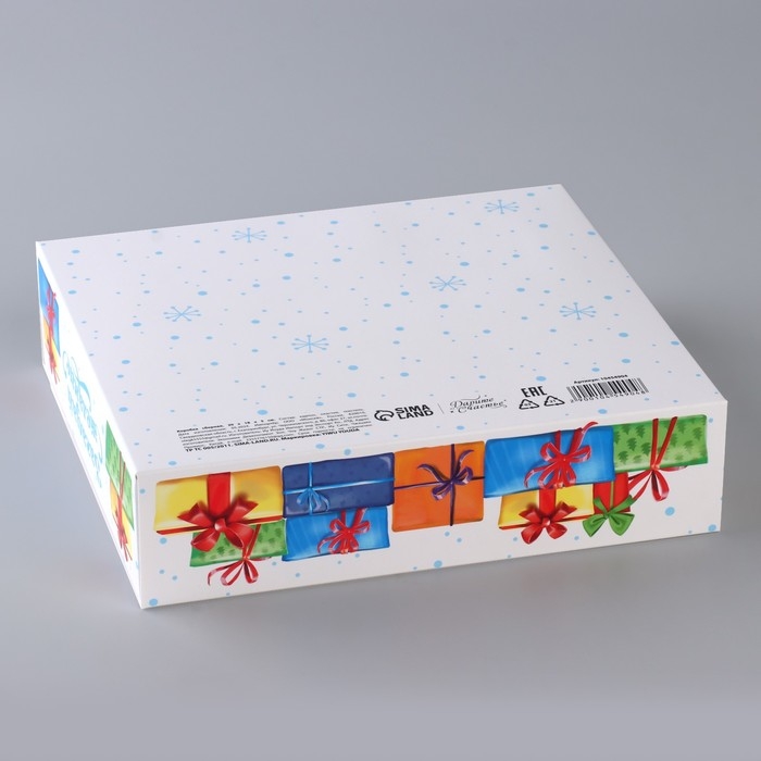 Коробка новогодняя складная «Новогодний автобус» 20 х18 х 5 см, Новый год Коробка новогодняя складная «Новогодний автобус» 20 х18 х 5 см, Новый год