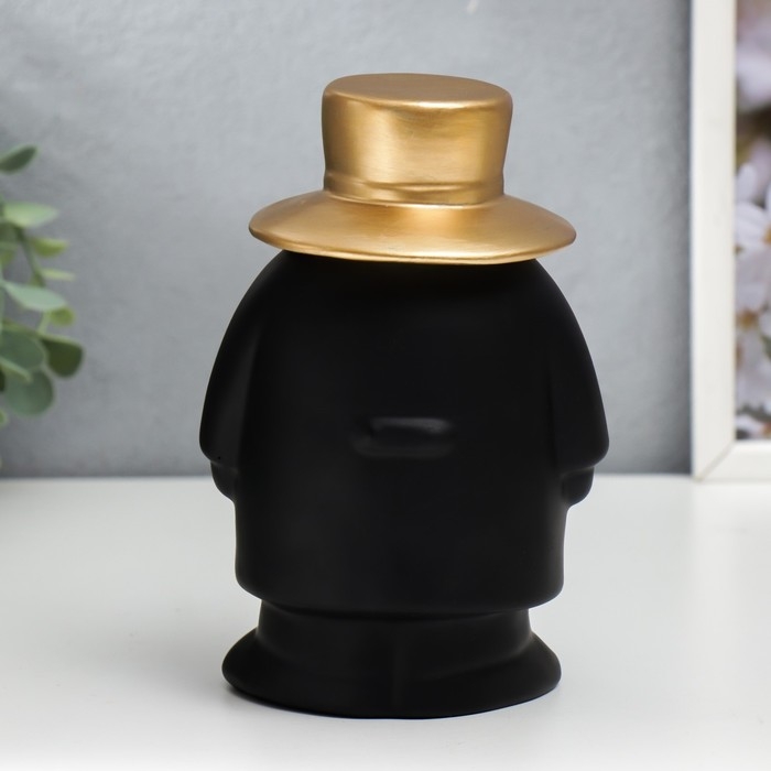 Сувенир полистоун  Сувенир полистоун "Мистер Инкогнито полный" чёрный с золотом 18х11х9см